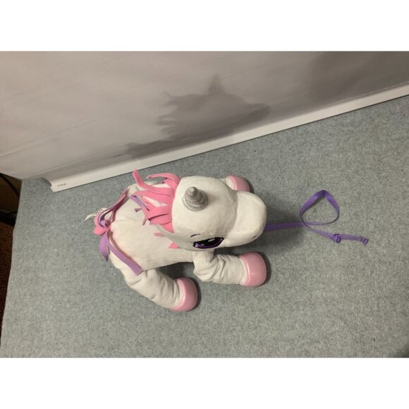 Peppy Pets Unicorn Leash Plush Stuffed Animal Doll Toy White Bouncing Walking in - Picture 5 of 6